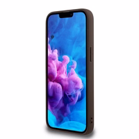 Guess PU 4G Peony dėklas telefonui iPhone 16e su MagSafe - rudas