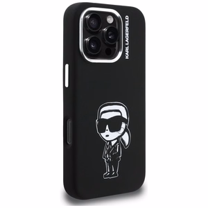 Karl Lagerfeld Silikoninis Karl Sketch MagSafe Dėklas for iPhone 16 Pro Max - juodas