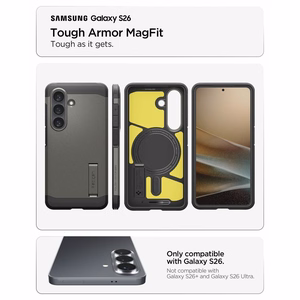 SPIGEN dėklas TOUGH ARMOR, suderinamas su MagSafe, skirtas SAMSUNG S26, metalinis