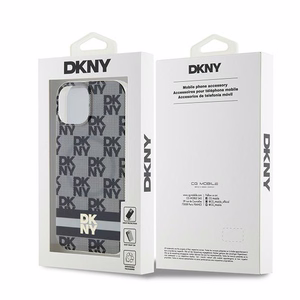 DKNY IML languotas mono raštas ir spausdintos juostelės Magnetinis dėklas iPhone 15 / 14 / 13 - juoda