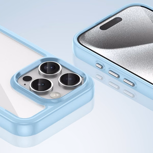 Outer Space dėklas telefonui su geliniu rėmeliu iPhone 16 Pro - mėlynas