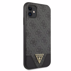 Guess 4G Triangle Collection dėklas telefonui iPhone 11 6.1" / Xr - Pilkas