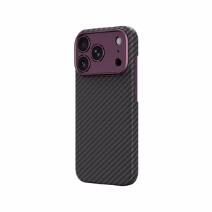 AmazingThing Titan Max Lens dėklas, skirtas iPhone 18 Pro, iš aramido pluošto, su kameros apsauga, suderinamas su MagSafe – spalva: violetinė