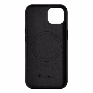 Чехол iCarer Litchi Premium Leather для iPhone 14 Plus магнитный кожаный с MagSafe чёрный