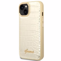 Guess GUHCP14MHGCRHD iPhone 14 Plus 6.7 "auksinis/auksinis kietas dėklas Croco Collection