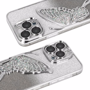 Tel Protect Butterfly vandeniui atsparus dėklas telefonui iPhone 15 Pro Max - sidabrinis