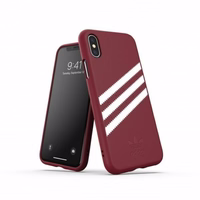 Adidas OR formuotas PU zomšos dėklas iPhone X / XS - bordo
