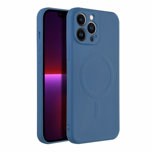 Чехол для iPhone 13 Pro Max силиконовый Mag Cover совместимый с MagSafe синий