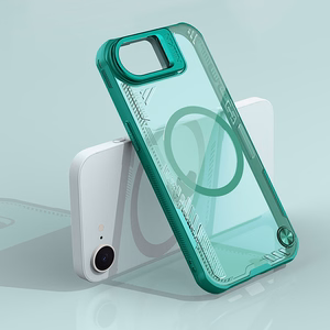 Nillkin Iceblade Prop magnetinis dėklas su stovu iPhone 16e telefonui - žalias