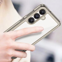 Kosmoso dėklas Samsung Galaxy S25 Edge su lanksčiu rėmu - pusiau permatomas, juodas