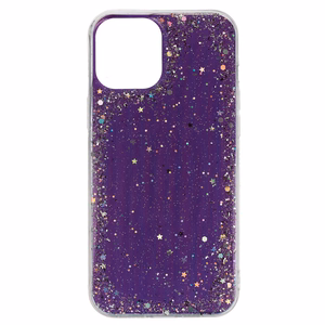 Skaidrus dėklas telefonui Iphone 12 Pro Max Violetinis