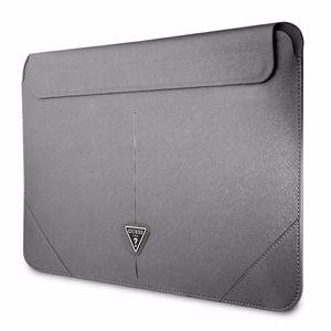 Guess Saffiano Triangle Logo dėklas 14" nešiojamam kompiuteriui - sidabrinis