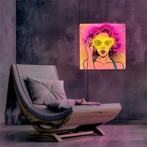 Neon ART LED POWER WOMAN geltonas-violetinis FLA02 Forever Light