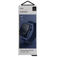 UNIQ dirželis Dante Apple Watch Series 1/2/3/4/5/6/7/8/9/SE/SE2/SE3 38/40/41mm nerūdijantis plienas mėlynas/kobalto mėlynas