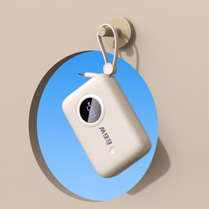 Išorinė baterija Dudao K14 10000mAh su USB-C / Lightning laidais (smėlinė)