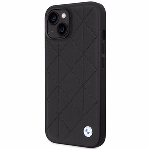 Dėklas BMW BMHCP14S22RQDK iPhone 14 6.1" juoda/juoda Odinis Dygsniuotas