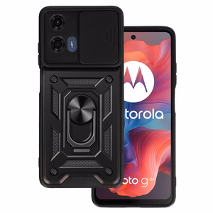 Dėklas telefonui su kameros apsauga Motorola Moto G24 juodos spalvos