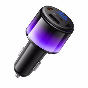 Automobilinis įkroviklis Hoco Z69B, USB-A + 2 × USB-C, PD QC3.0, 57 W, juodas
