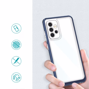 Clear 3in1 dėklas telefonui Samsung Galaxy A73 rėmelio gelis mėlyna