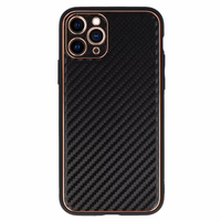 TEL PROTECT Leather Carbon dėklas telefonui Iphone 11 juodas