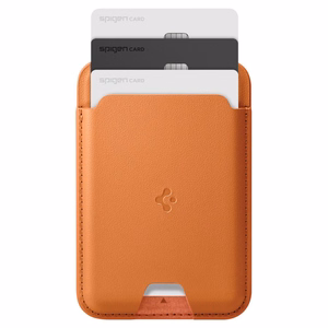 Spigen Valentinus magnetinis „MagSafe“ kortelių dėklas telefonui – oranžinis