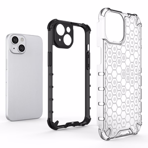 Korinio rašto dėklas telefonui iPhone 14 Plus šarvuotas hibridinis skaidrus