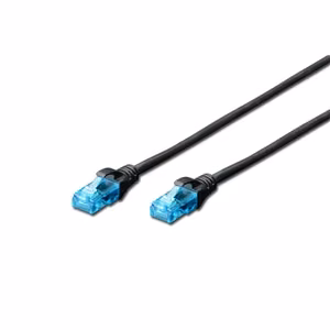 DIGITUS – CAT 5e U/UTP RJ45 AWG 26/7 tinklo komutacinis kabelis, 1 m, juodos spalvos