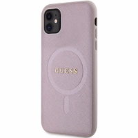 Guess GUHMN61PSAHMCP dėklas telefonui iPhone 11 / Xr - rožinis Saffiano Magnetinis