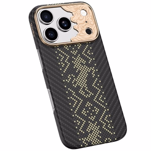 Juodas „Benks Magnetic Armor Air Knight“ kevlaro dėklas su metaliniu rėmeliu (C.K.FL.AP.GD.X073), skirtas iPhone 18 Pro Max / iPhone 17 Pro Max