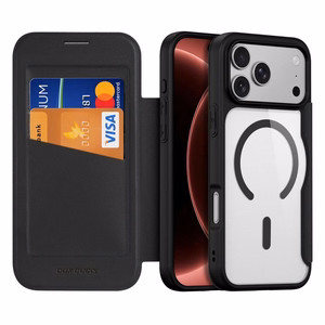 Juodas DUX DUCIS SKIN X PRO dėklas iPhone 18 Pro / 17 Pro (Open Ring Version), suderinamas su MagSafe