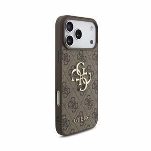 Dėklas Guess PU 4G Metal Logo Apple iPhone 18 Pro rudas