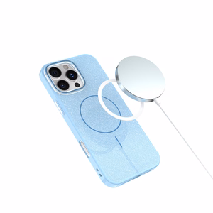 Glitter Thin Mag dėklas for iPhone 17 6,3" mėlynas