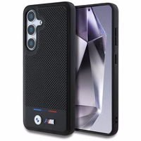 BMW odinis MagSafe dėklas su trispalve juostele, skirtas Samsung Galaxy S25 – juodas