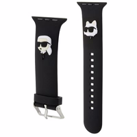 Karl Lagerfeld 3D Rubber Karl&Choupette Heads dirželis for Apple Watch 38/40/41mm - juodas