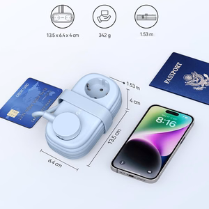 Orico AP3 65W GaN 6in1 maitinimo blokas 2x AC + 2x USB-A + 2x USB-C - mėlynas