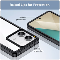 Dėklas telefonui Xiaomi Redmi Note 13 5G su gelio rėmeliu - juodas