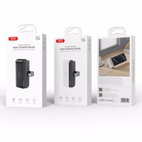 XO power bank mini PR244 20W 5000 mAh su "Lightning" jungtimi, juodas