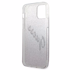 Guess GUHCP12SPCUGLSPI iPhone 12 mini 5.4" rožinis/rožinis kietas dėklas Glitter Gradient Script