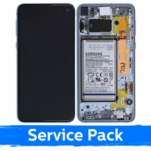 LCD ekranas suderinamas su Samsung G970 S10e su rėmeliu / Prism Blue / (Service Pack) + su baterija