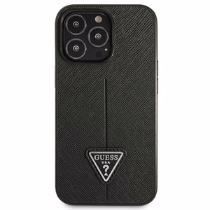 Guess GUHCP14LPSATLK iPhone 14 Pro 6.1 "juodas/juodas kietas dėklas SaffianoTriangle Logo