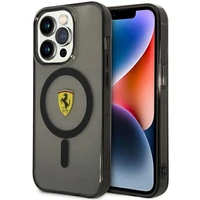 Ferrari FEHMP14LUKK iPhone 14 Pro 6.1" juodas/juodas kietas dėklas Translucent Magnetinis