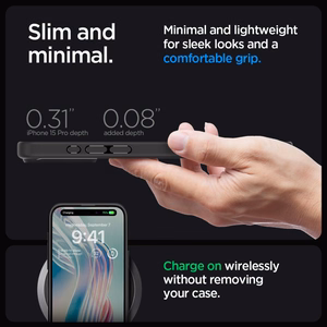 Spigen Ultra Hybrid dėklas telefonui iPhone 15 Pro - Skaidrus juodas
