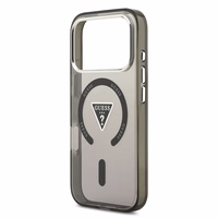 GUESS magnetinis dėklas telefonui IPHONE 17 Pro, suderinamas su MagSafe GUHMP17LHGTMLCGK (IML gradientinis dėklas su trikampiu logotipu) juodas