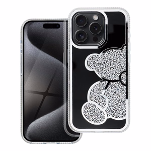 TEDDY BEAR dėklas telefonui IPHONE 15 sidabrinis