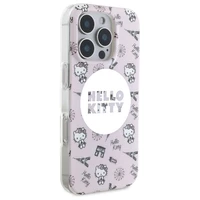 Hello Kitty IML Visur Paryžius magnetinis dėklas iPhone 16 Pro Max - rožinis