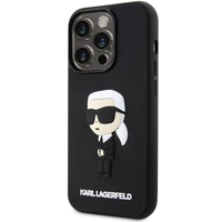 Karl Lagerfeld KLHCP14L3DRKINK iPhone 14 Pro 6.1" Kietasis dėklas (m) - juodas (m) Rubber Ikonik 3D
