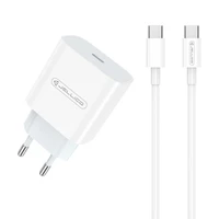 Įkroviklis Jellico AK180 20W USB-C + USB-C to USB-C cable 1.0m baltas