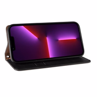 Magnetinis dėklas su dirželiu telefonui Samsung Galaxy S23 su stovu ir pinigine - juodas