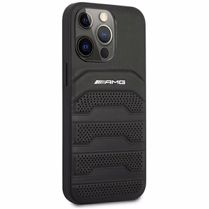 AMG AMHCP14XGSEBK iPhone 14 Pro Max 6.7 - juodas odinis dėklas su įspaudų linijomis