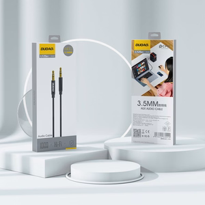 Dudao L12S AUX kabelis mini lizdas 3.5mm 1m 3 kontaktų stereo - juodas